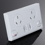 Double USB Wall Power Socket 250V 10A Standard Outlet Home Power Point Supply Plate Outlet Adapter S