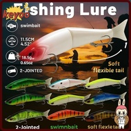 KEYOOL Swimbait, 18.5g 2-section Fishing Lure Bait, Professional Bionic Softtail 11.5CM Glide Hard B