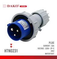 เพาเวอร์ปลั๊กตัวผู้กันน้ำ 230V 2P+E IP67 16A และ 32A DAKO HTN-0131