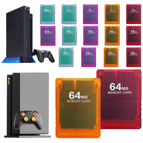 8MB/16MB/32MB/64MB Free Mcboot Memory Card Transparent Shell Memory Card Game Storage Card for PS2 F