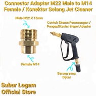 Connector Adapter M22 Male to M14 Female Konektor Selang Jet Cleaner Nepel Male Female