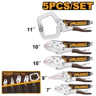 INGCO คีมล็อค ด้ามหุ้มยาง 5 ตัวชุด รุ่น COS23091 ( Combo Set - Locking Plier Set )