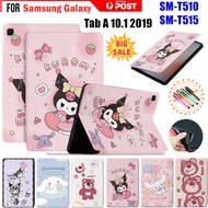 For Samsung Galaxy Tab A 10.1 2019 SM-T510 SM-T515 Smart Stand Case Kids Cute Cartoon Strawberry Bear Leather Shockproof Folio Shell Book Cover