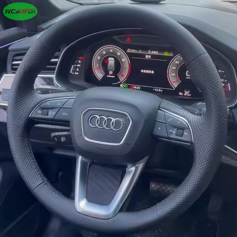 Anti-Slip Artificial Leather Steering Braid Soft Car Steering Wheel Cover For Audi A3 A4 A5 Q3 Q5 Q7