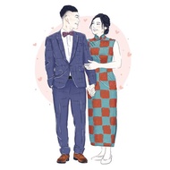 nah婚紗似顏繪 | 客製 似顏繪 寵物 情侶 婚禮 電子檔 禮物