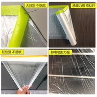 Pre-taped Plastic Sheet Roll Plastic Film Plastic Cover for HIP Renovation Painting Sheet Cover 3mx14m