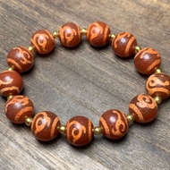 Tibetan Dzi Beads Premium Old Agate Full of Cinnabar Green Tara Bracelet Bracelet Fidelity Jewelry P
