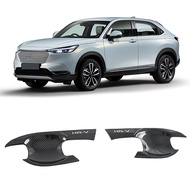 For Honda HRV HR-V Vezel 2021 2022 Carbon Fiber Front Door Handle Bowl Cover Trim Insert Catch Molding Garnish