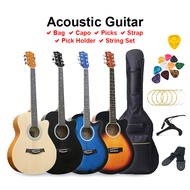CAESAR (X-4002C) 40 Inch Acoustic Guitar Cutaway Body With Accessories Set - Gitar Akustik Murah 吉他 + 配件