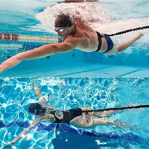 Swimming Training Belt Stationary Swimming Aquatic Resistance Belt Pool Swim Trainer Belt Harness fo