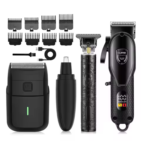 Four in one beauty set, hair trimmer, beard trimmer, electric nose hair trimmer, suitable for daily 