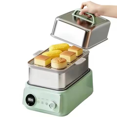 15QT Electric Food Steamer 1200W Stainless Steel 3 Tier Steamer for Cooking Large Ccity Hot Pot with