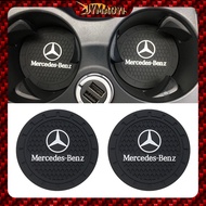 2Pcs Car Cup Holder Coaster Anti-Slip Rubber Pad For Mercedes Benz w203 w204 w205 w206 w210 w211 w212 w124 w126 w221 c200 e280 Accessories
