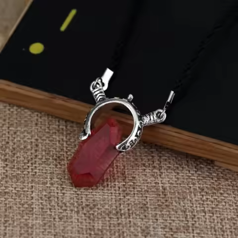 Fashion Anime Popular Game Peripheral Soul Stone Necklace Red Crystal Dante Pendant Men and Women Ro