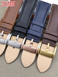 In Stock Fossil Leather Watch Strap Plain Top Layer Cowhide 26mm Neutral Quick Release Men's Watch A