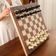 Chessboard, Develop Strategic Thinking, Three-In-One Board Game, Checkers, Chess, Foldable Board, Wo