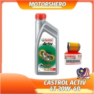 CASTROL ACTIV ACTIVE AKTIV 4T 20W40 20W-40 MINYAK HITAM ENGINE OIL ITAM FILTER LC135 Y15 Y16 RS150 EX5 DREAM AX5 F700