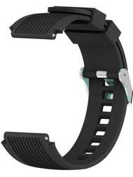 1入組男孩女孩黑色快拆軟矽膠錶帶 22 毫米，兼容三星 Gear S3 經典/Frontier/Galaxy Watch 2018（46 毫米）或其他 22 毫米手錶