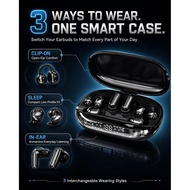 3-in-1 Bluetooth Wireless Earbuds with Chargeable Power Bank Case Interchangeable Clip-On, in-Ear & 