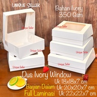 10pcs Box IVORY Window 16x16x7 18x18x7 20x20x7 22x22x7 25x25x8 cm Full Lamination Box Rice Cake Brea