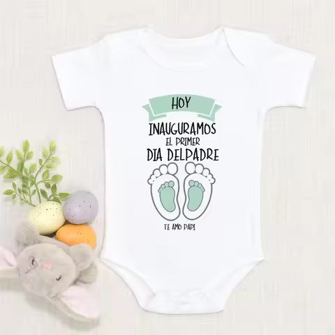 Today Inaugurate The First Day of The Father Baby Bodysuit New Born Short/long Sleeve Romper Fathers