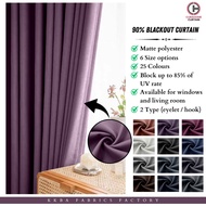 #2CuraHome Curtain B11-20 Ready Made Curtain/95% BLACKOUT CURTAIN Ring Eyelet For Door &amp; Window