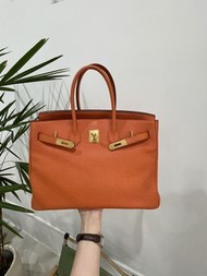 Hermes Birkin 35愛馬仕橙 金扣