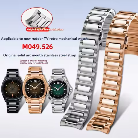 Curved Silicone Watch Band for Mido Multifort TV M049.526 – Quick Release Sport Strap in Green Soft 