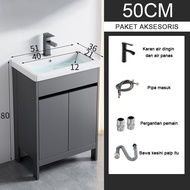Wastafel Kamar mandi wastafel Keramik wastafel berdiri Kabinet berdiri lantai Set baskom