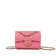 Chanel Pink Quilted Calfskin Mini 2.55 Reissue 224 Flap Bag Brushed Gold Hardware