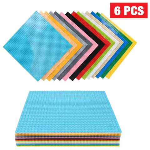 6PCS Classic Base Plate 32x32 16x32 Dots Baseplate Bricks DIY Assembly ABS Plastic Building Blocks C