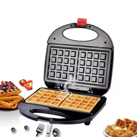 750W Nonstick Electric Waffle Maker Cooking Kitchen Appliances Non-stick Iron Pan Breakfast Waffles 