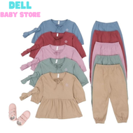 DELL Baju Dress Anak Tunik RIvana Bayi Perempuan Baru Lahir Sampai 3 Tahun Warna Biru Wardah