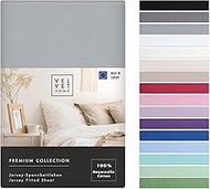 VelvetHome Fitted Sheet 200x220 cm, 100% combed cotton, Made in EU, 165 g/m², Bed Sheet 200 x 220 to