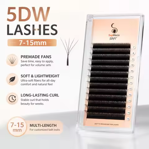 Wire 5D W Eyelash Exemptions Bouquets Volume 0.07 D 8mm 9mm 10mm 11mm 12mm 13mm 14mm 15mm Mix 5d Clo