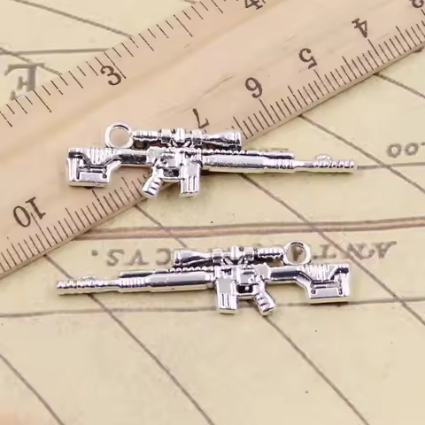 10pcs Charms Sniper Rifle Gun 8x42mm Tibetan Silver Color Pendants Antique Jewelry Making DIY Handma