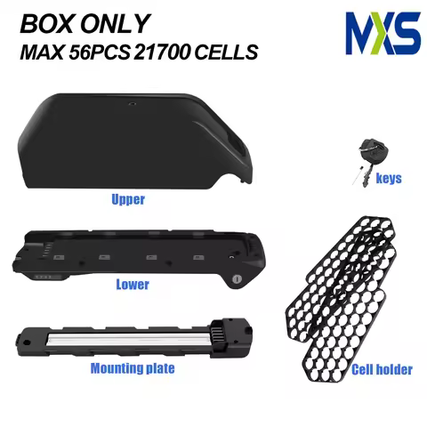MAX 56pcs 21700 Cells Polly Battery Case EBike Battery Box Ebike Downtube Case with Battery Holder