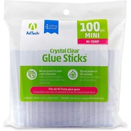 Adtech W229-34ZIP100 Mini Hot Glue Sticks, 100 pack, Clear 100 Count