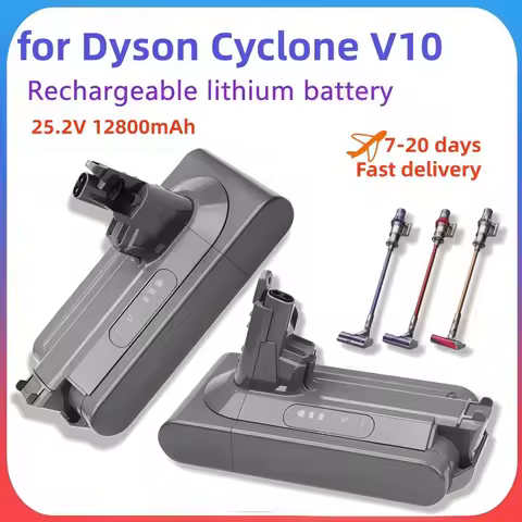 2026 New Improved 100% Lithium Replacement Battery, 25.2V, 12800mAh, Used for Dyson Cyclone V10 Abso