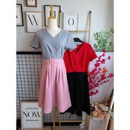 CAYRA PREMIUM 2 TONE DRESS 20384 |READY STOCK |
