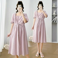 NEWChecked Maternity Nursing Dress 08 Maternity Dress Pregnant Dress