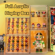 Full Acrylic Big Display Box Popmart Figurine Zimomo Labubu Molly 400 Cosmetic Storage Bag Organizer