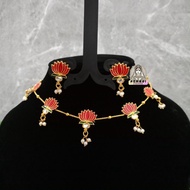 AZHAGI's Invisible Chain Lotus Design Necklace / Tamarai Poo Choker Jewellery Set
