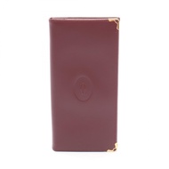 [Used] Cartier CARTIER Bi-fold Long Wallet Must Line Bordeaux Leather Must Line Long Wallet Women's 