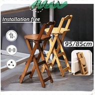 HiFAN Bamboo Foldable dining chair bar stool foldable stool study chair bar chair No need install folding chair