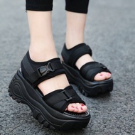 Ulzzang Sepatu Sandal Wanita Flat Open Toe Korea Casual Platform Sandals Retro Vintage Beach Sports 