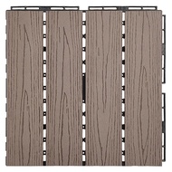 WPC Wood Plastic Composite DIY Interlock Decking Floor Tiles Slabs, - 30 x 30 x 2.2cm - Coffee grain