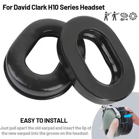 Replacement Gel Ear Cushion Earpad Compatible with For David Clark H10-60 H10-20 H10-13.4 H10-76 H10