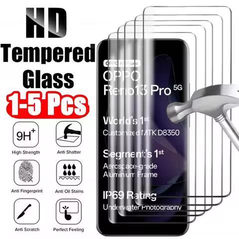 1-5Pcs 9D Curved Tempered Glass For Oppo Reno13 Pro Screen Protector Oppo Reno 13 Pro Global Crystal
