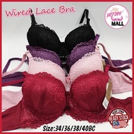 Bra Women Wired Lace Bra Full Cup Thin Sponge Size 34~42BC Lingerie Underwear /Baju Dalam Wanita Ada